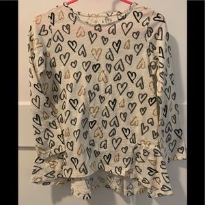 **Girls - Long sleeved heart tee with ruffle!**